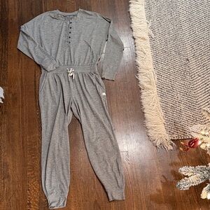Vuori Gray Button-Up Jumpsuit XS